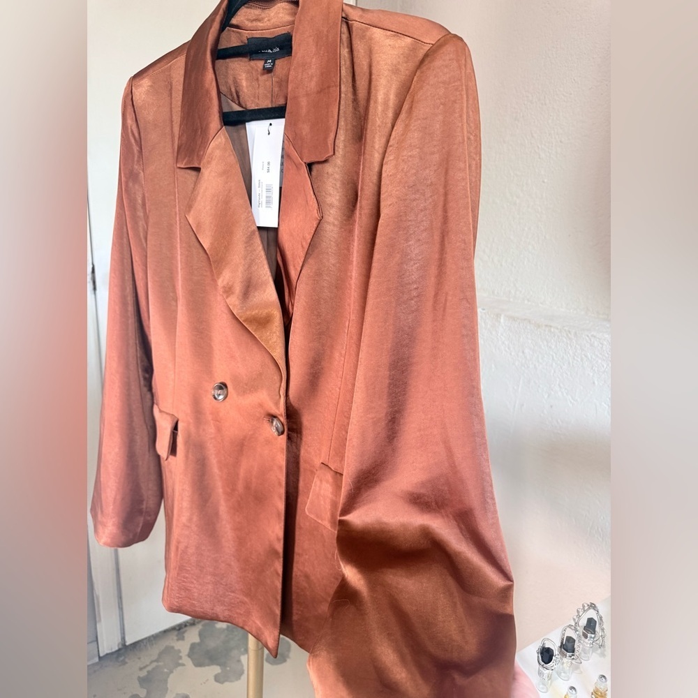 NWT - Aakaa Shimmering Bronze Blazer - Size M - Picture 12 of 15